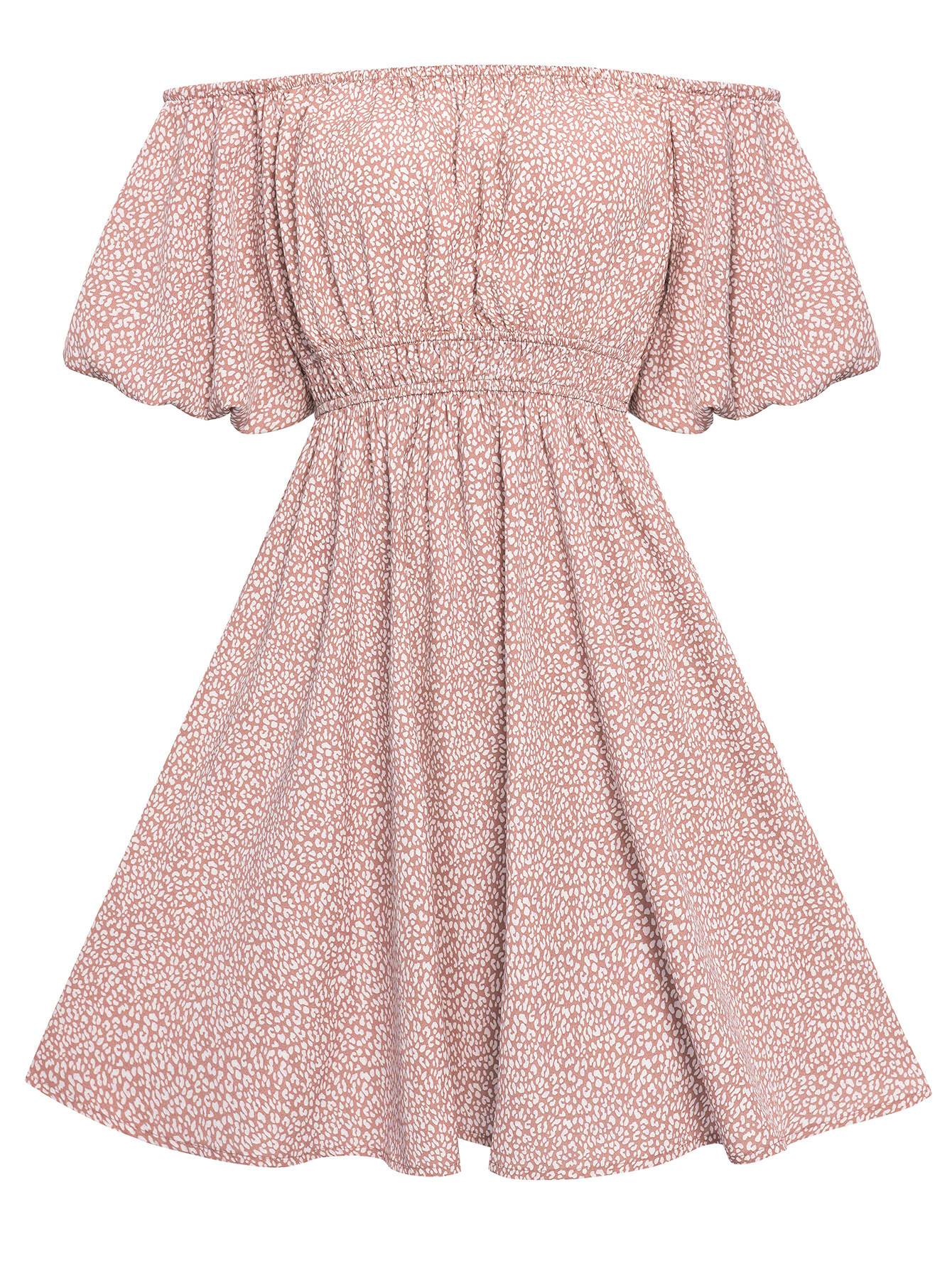 One shoulder print waist dress