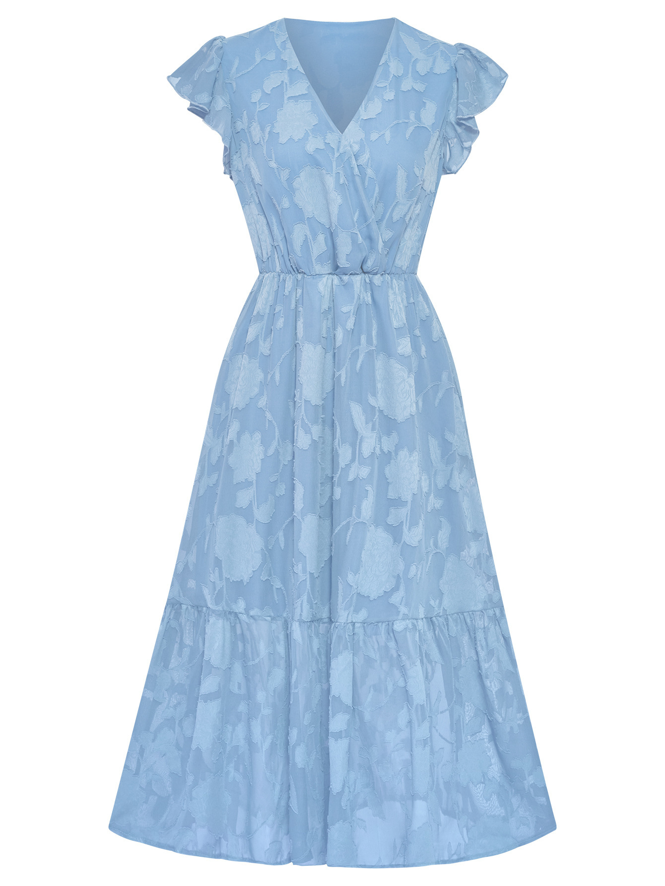 V-neck floral sleeveless maxi dress