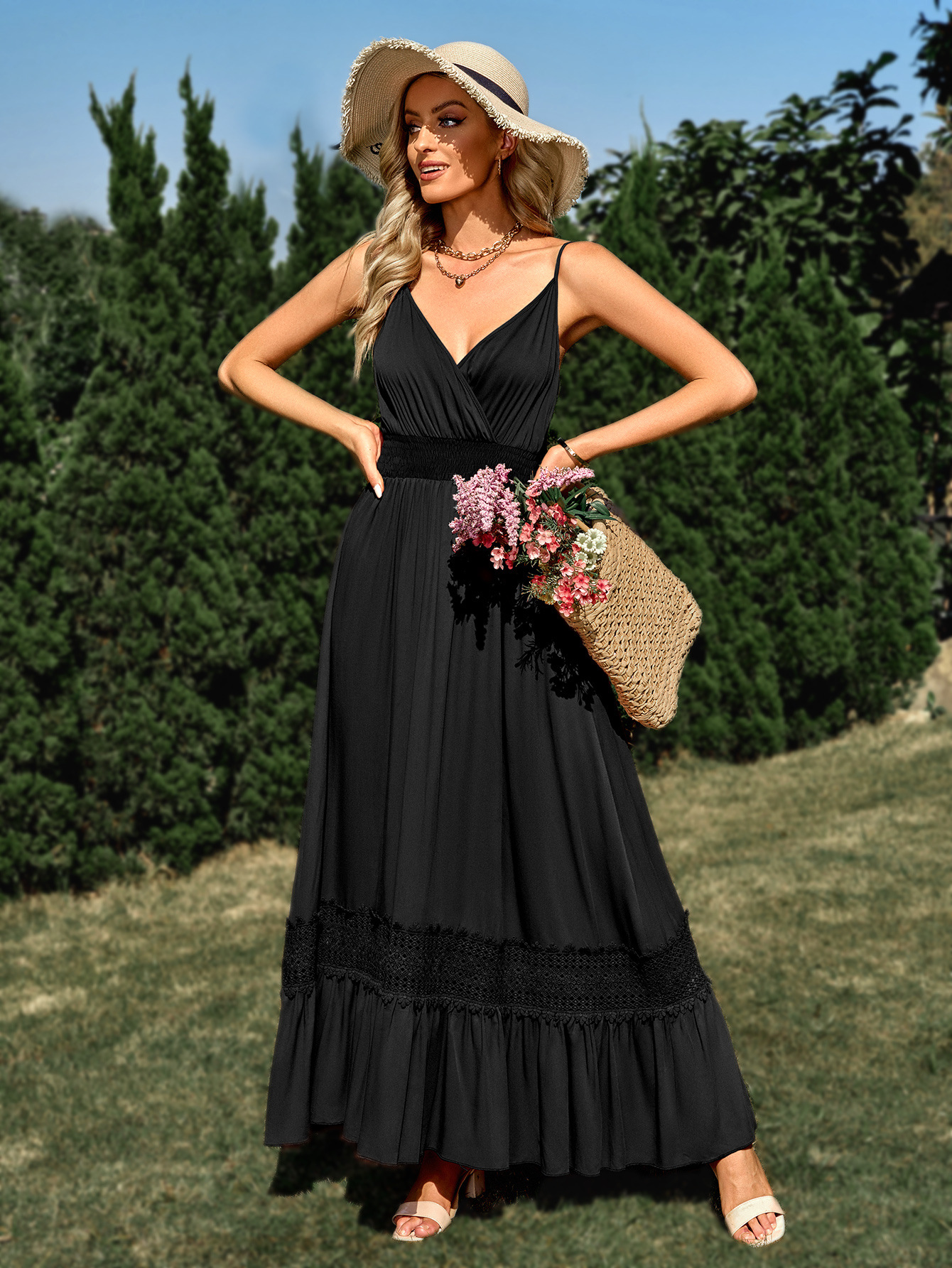 V-neck strappy dress