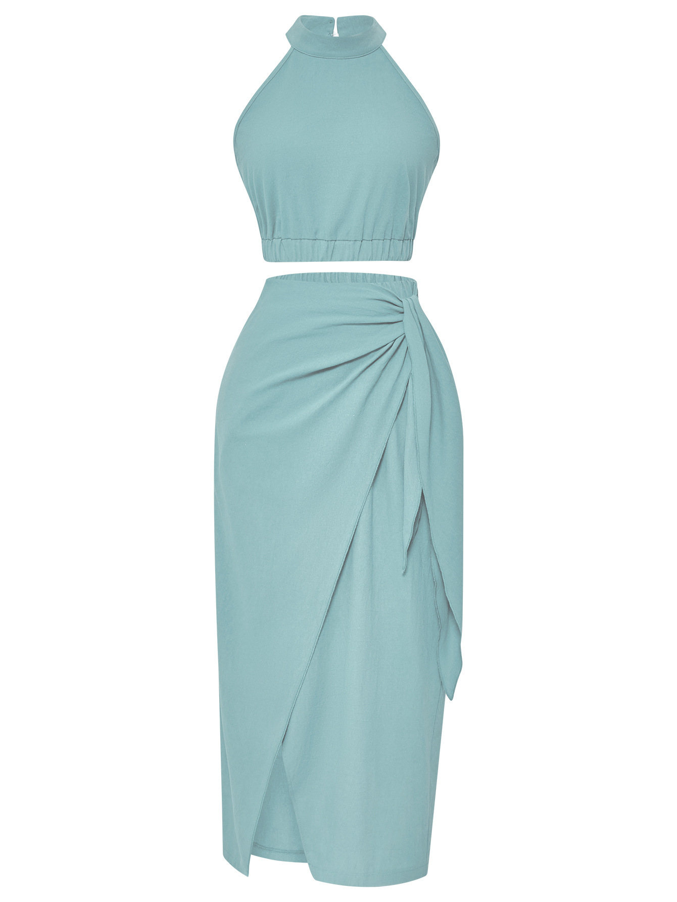women's halter neck sleeveless dress suit