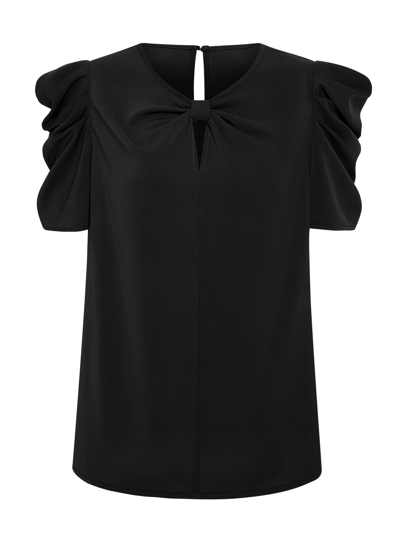 Women's Puff Sleeve V Neck Slim Top
