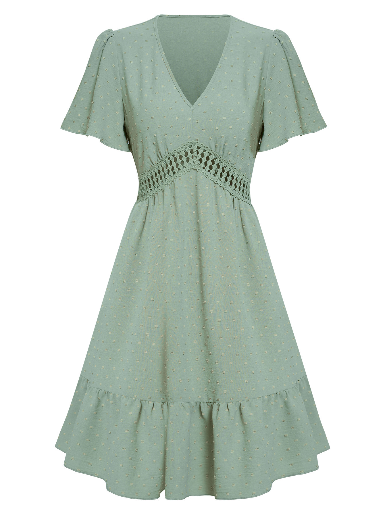 women's ruffle sleeve dress