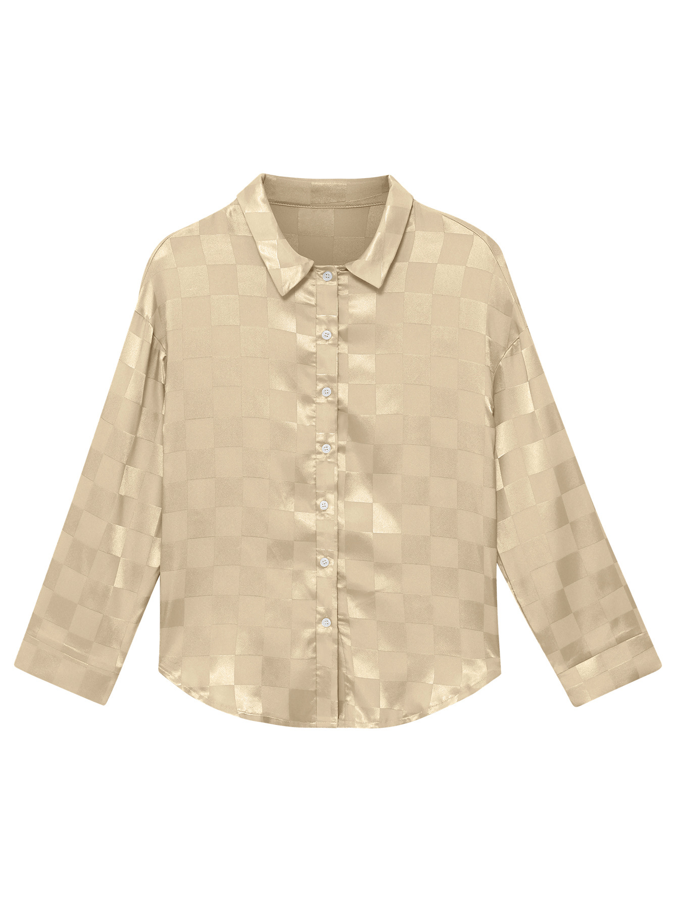 Cardigan Slim Check Shirt Top