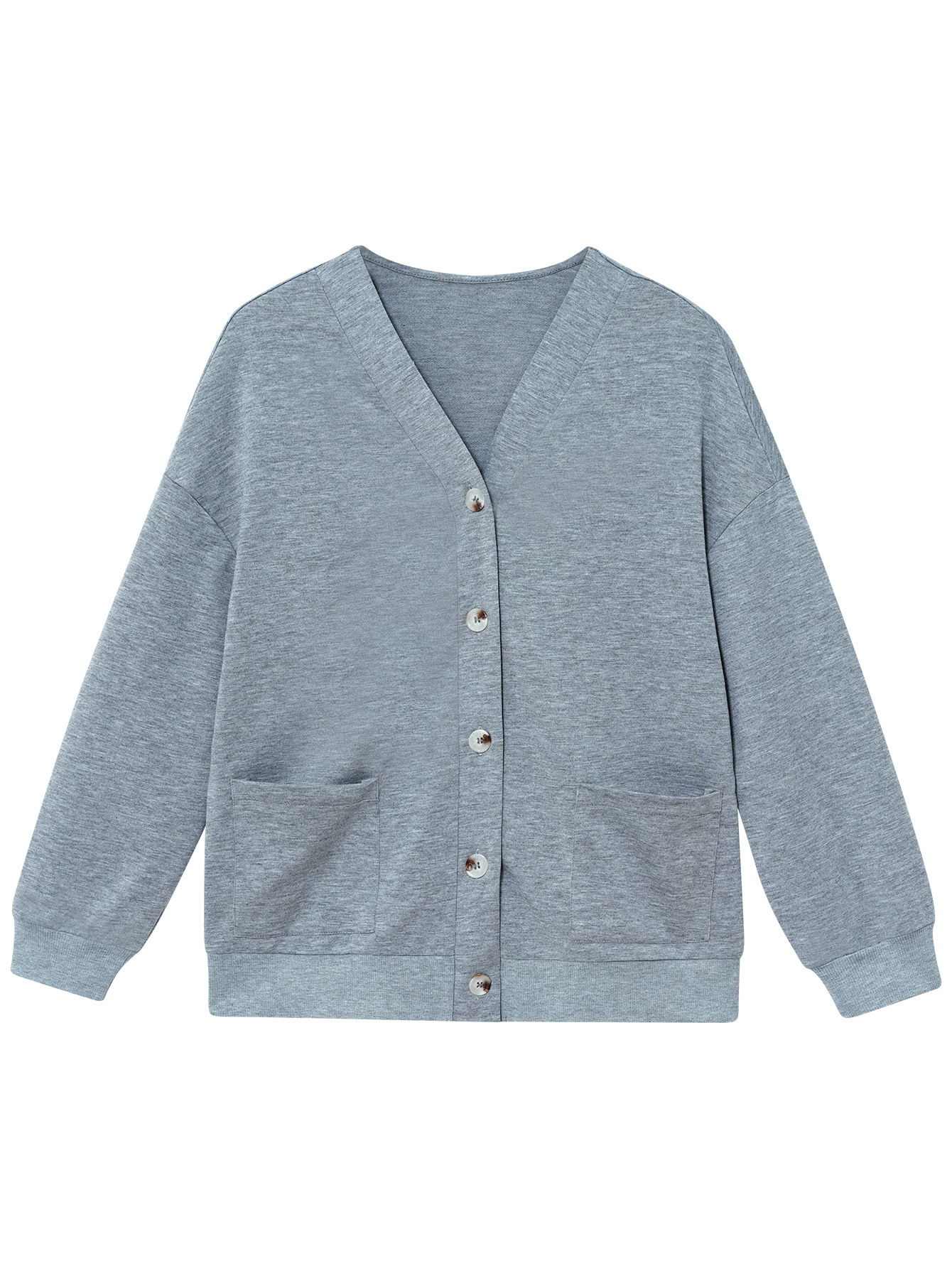 cardigan collarless knitted shirt