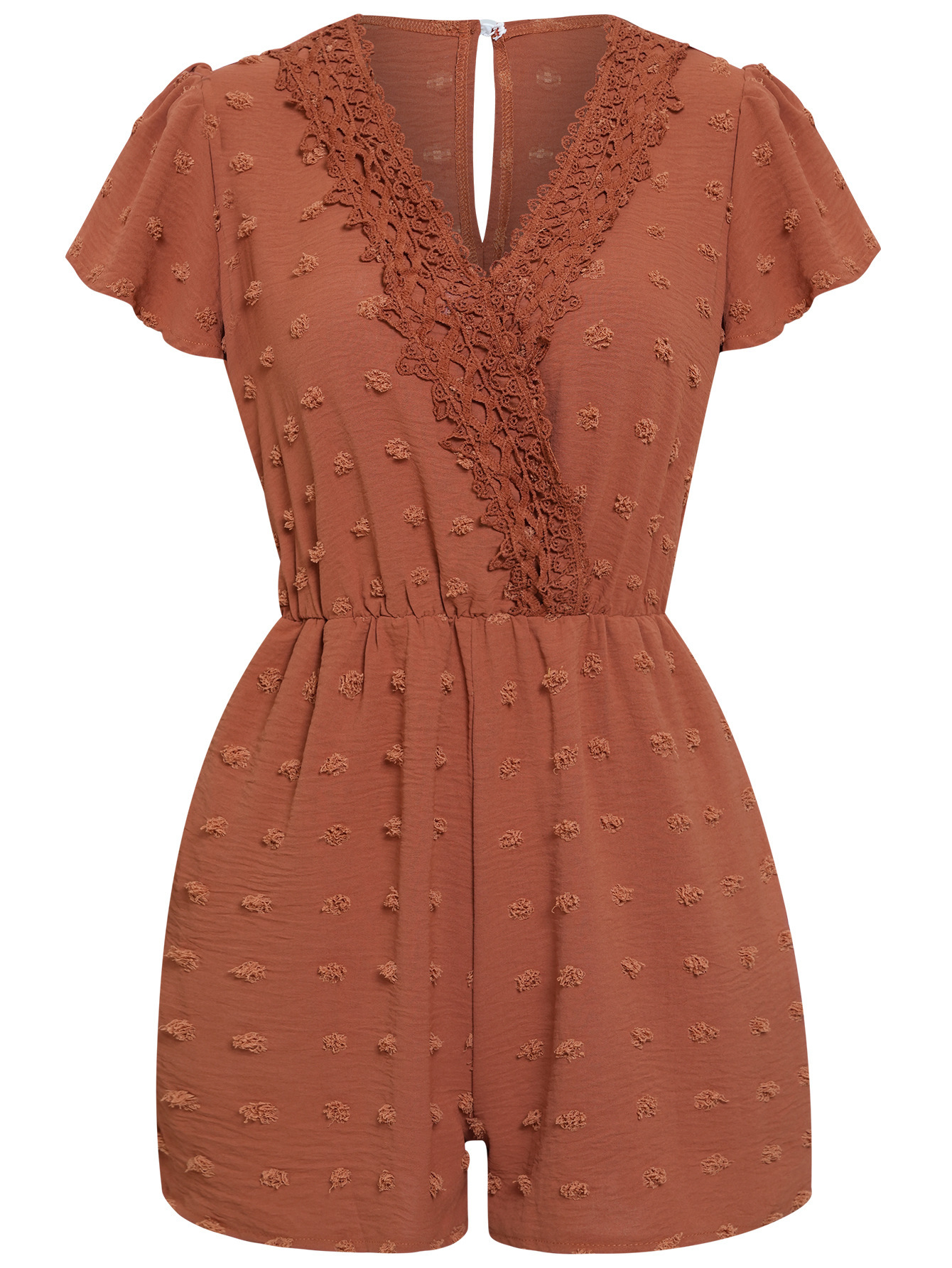 Casual fur ball short-sleeved jumpsuit