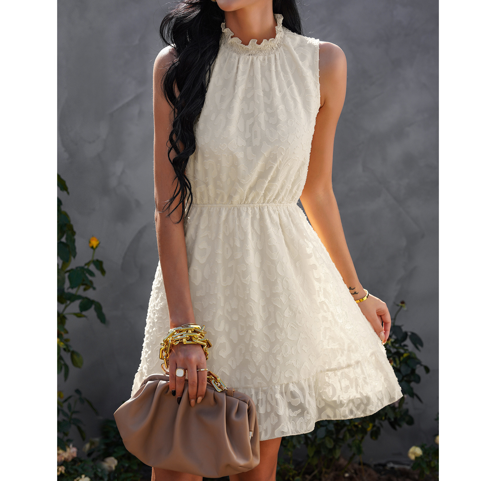 chiffon lace dress