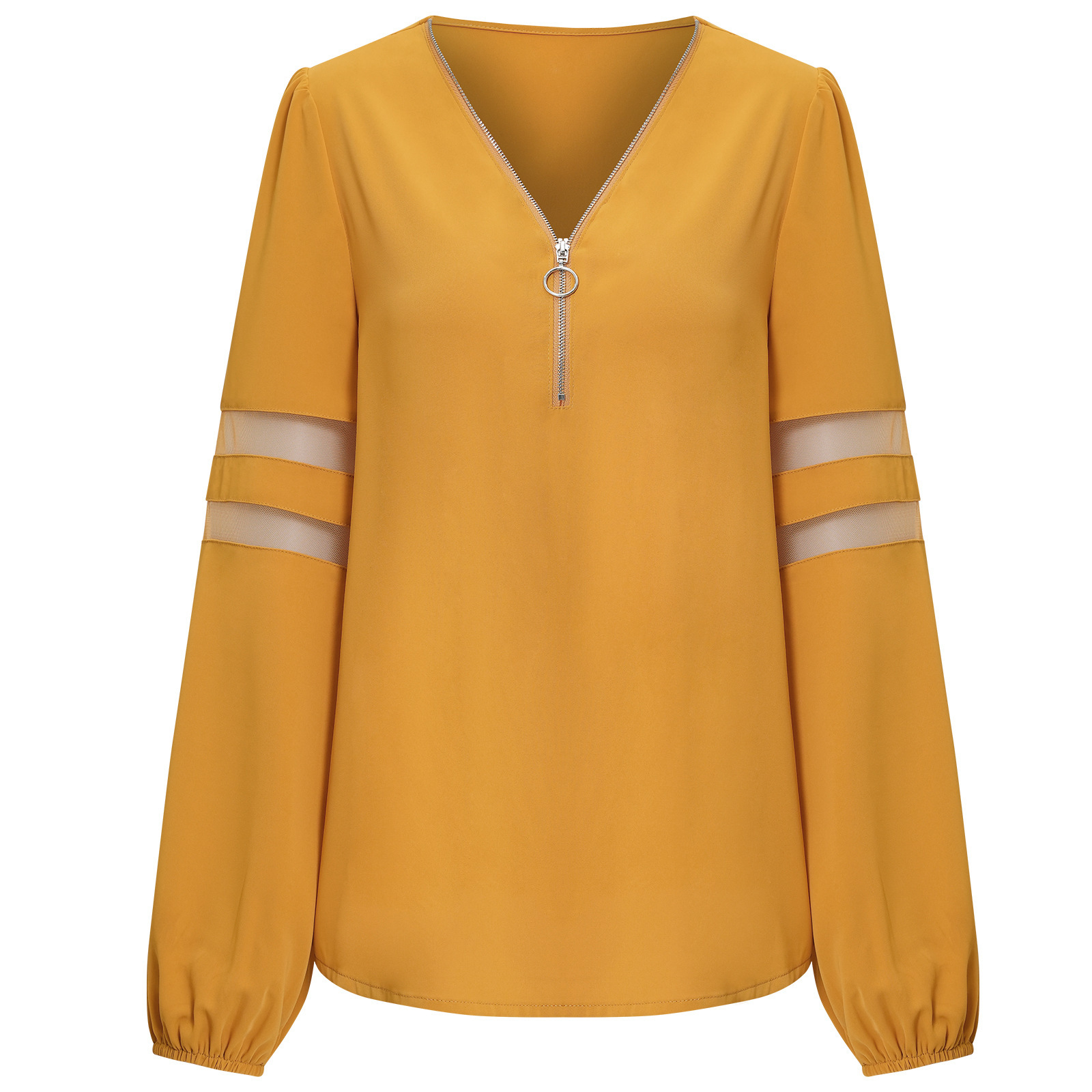 Fashion hollow V-neck pullover shirt