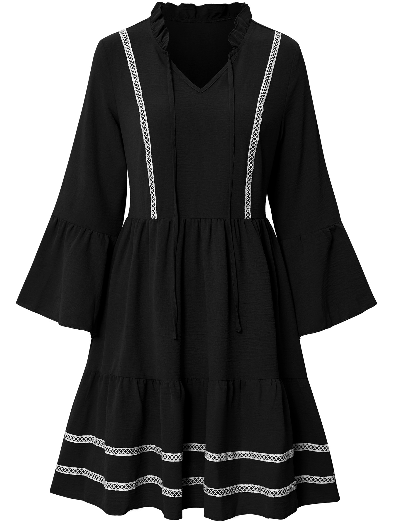 V-neck webbing dress