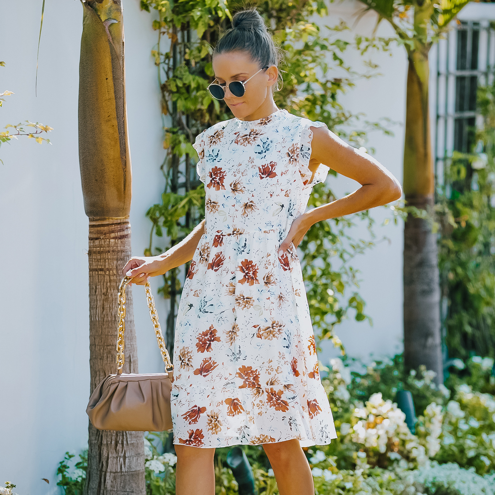 women's floral midi skirt