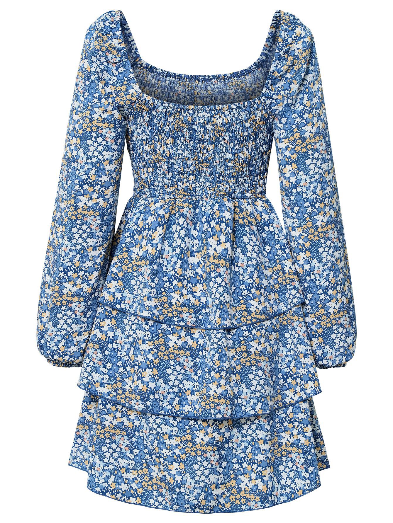 women's new ruffled printed dress