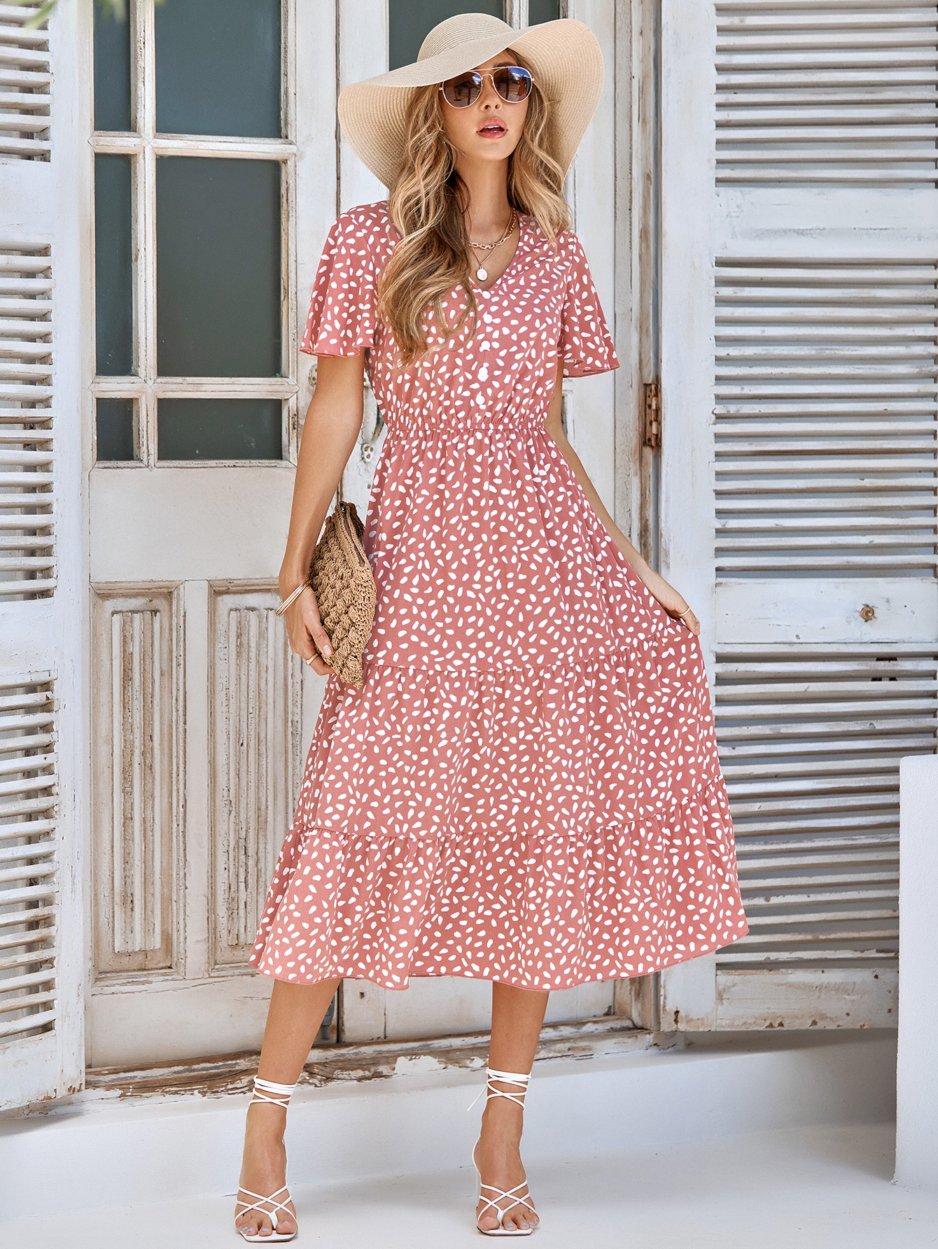 women's spring summer printed dress