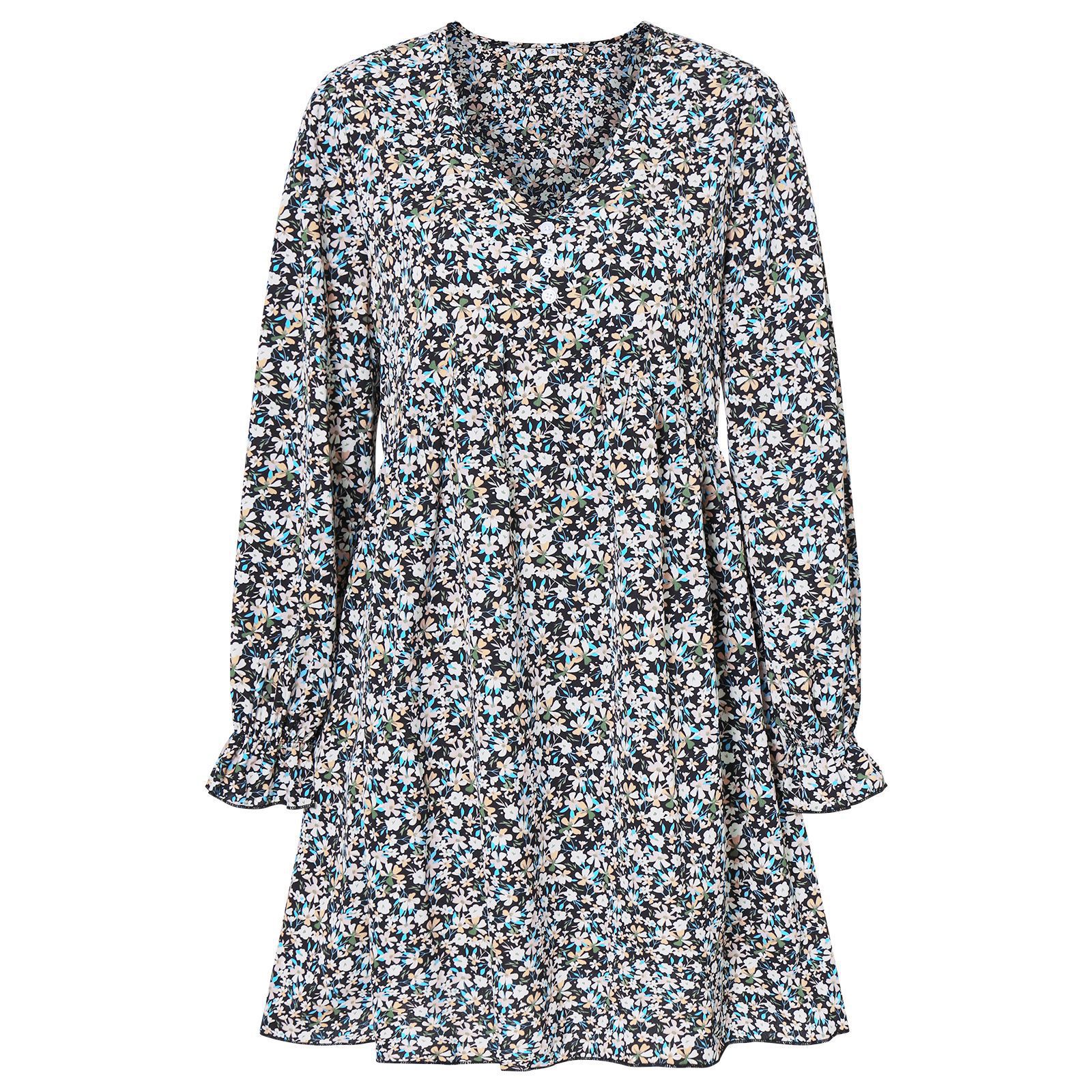 Printed V-neck dress