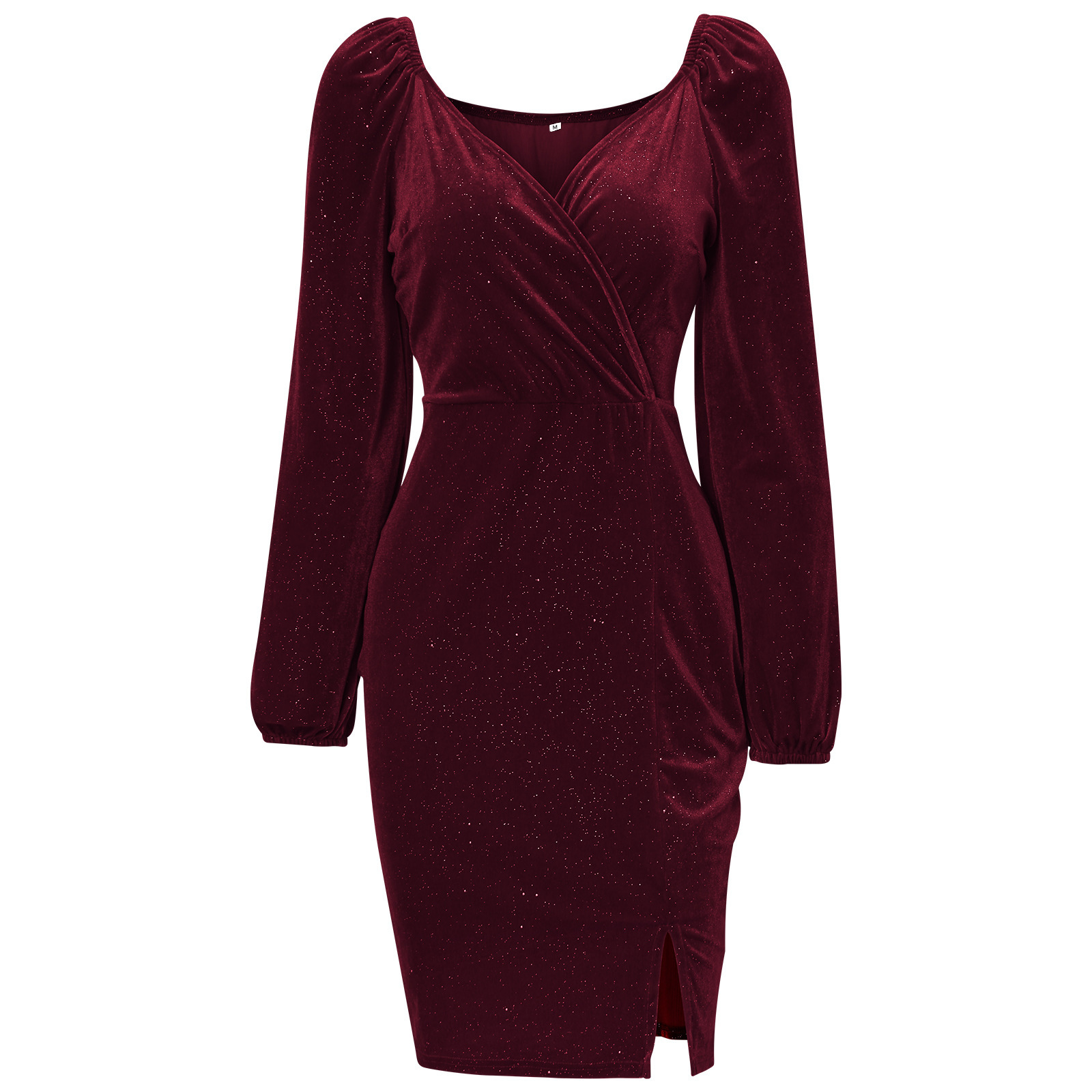 V-neck velvet dress