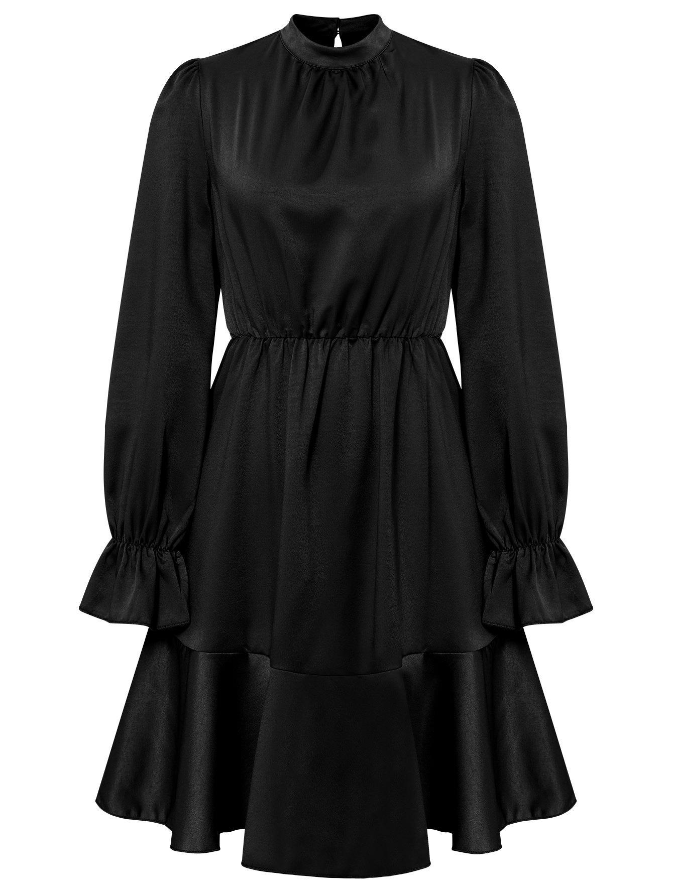 women's fashion high collar casual dress