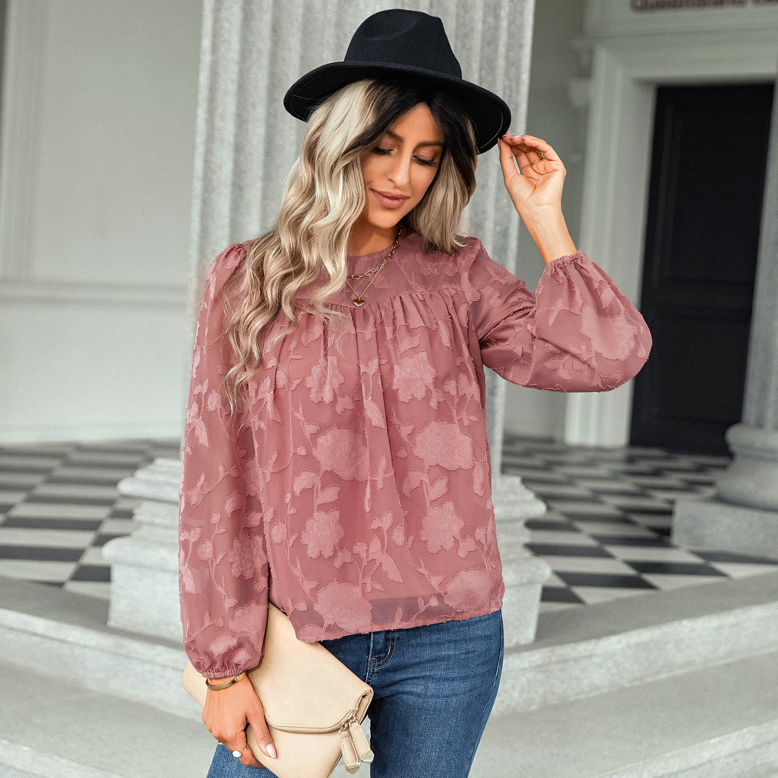 Women's loose chiffon shirt