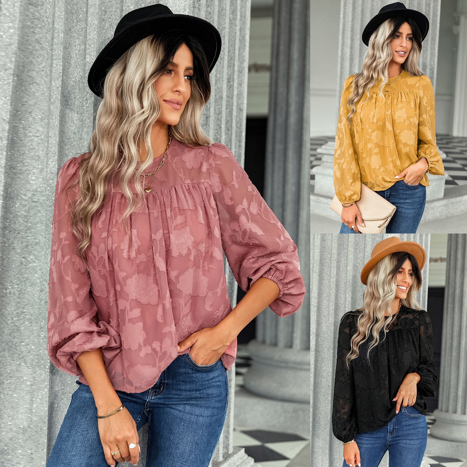 Women's loose chiffon shirt
